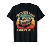 His is How a Cool Grandpa Rolls Ponton Vintage Grandpa Dad T-Shirt