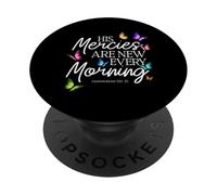 His Mercies are New Every Morning Bible Verse Papillon PopSockets PopGrip Adhésif