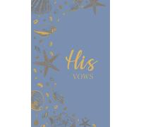 His Vows: Wedding Vow Book: Coastal Shell Design in Pale Denim and Gold - Lined Vow Booklet for Groom - Beach Wedding Ceremony Keepsake - Mix & Match Set