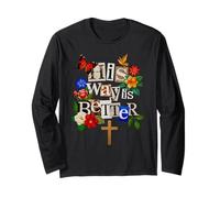 His Way is Better Christian Faith Croix Florale Colombe Oiseau Manche Longue
