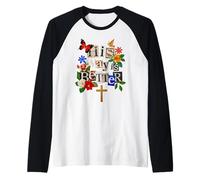 His Way is Better Christian Faith Croix Florale Colombe Oiseau Manche Raglan