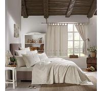 Hisar Home Parure de lit Stanley Hamilton Hisar Cottage Collection Parure de lit avec Housse de Couette et taies d'oreiller (lit Simple/Double/King Size et Super King Size), Écru/Lin., Simple