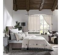 Hisar Home Parure de lit Stanley Hamilton Hisar Cottage Collection Parure de lit avec Housse de Couette et taies d'oreiller (lit Simple/Double/King Size et Super King Size), Gris/Lin., Simple