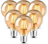 HISAYSY Ampoule E27 Vintage LED 4W Edison - Décorative 470LM 2700K, Rétro Filament Lampe Idéal pour Maison, Café, Bar - 6 Pièces
