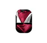 HISDERN Ascot vin rouge Homme Paisley Cravates Jacquard Mariage Foulard Floral Élégant Ensemble Cravate Classique et Pochette pour Business