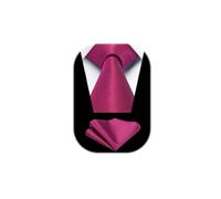 HISDERN Cravate Homme Mariage Cravate et Pochette Set Couleur Unie Formelle Élégant Mouchoir Fete Affaire