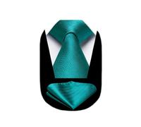 HISDERN Cravate Homme Mariage Cravate et Pochette Set Couleur Unie Formelle Élégant Mouchoir Fete Affaire
