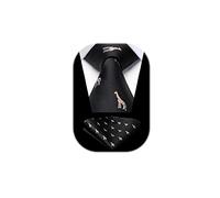 HISDERN Cravates noires pour homme Motif animal Cravate Mariage Affaires Girafe Originale Poche Carré Ensemble Élégant pour Fête