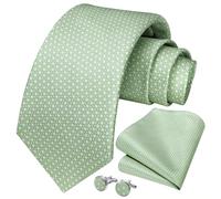 HISDERN hommes couleur unie cravate mouchoir bouton de manchette cravate ensemble formel fête de mariage cadeaux cravate pour hommes