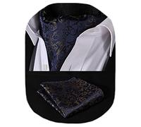HISDERN - Lavallière pour homme - Jacquard tissé à fleurs - multicolore - Taille unique