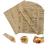 Hisdricus 100 Papier Sulfurisé - Papier Cuisson 25x25 cm - Emballage Alimentaire - Papier Journal Alimentaire - Papier pour Emballer Hamburgers, Sandwiches, Frites, Gâteaux
