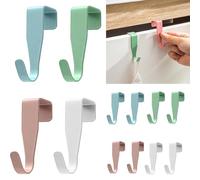 Hisdricus 12 Crochets de Porte, Porte Manteau pour Porte, Porte Manteau Porte en Acier Au Carbone, Crochets Colorés pour Porte, Haute Capacité de Charge, Convient pour Portes, Armoires