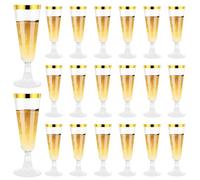Hisdricus 20 verres champagne en plastique, 150 ml verres à champagne réutilisables, transparents pour mariages, anniversaires et fêtes