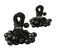 Hisdricus 30 Pièces Tendeur Elastique Boule - Tendeur Elastique 10 cm + 20 cm - Tendeur Bâche - Sandow Elastique pour Bâches, Tentes, Bannières, Filets et Tonnelles - Noir