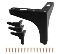 Hisdricus Ensemble de 4 Pieds de Meuble, Pied de Table Metal, Pied canapé, avec des vis de Montage, adapté pour canapé, Meubles DIY, Table de Chevet, Meuble TV, Armoire, etc (Noir, 10 cm)