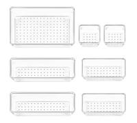 Hisdricus Ensemble de 7 Organisateur de Tiroir, Rangement Maquillage Organisateur avec 4 Tailles, Flexible et Combinable, Convient pour Table de Maquillage, Cuisine, Salle de Bain et Bureau