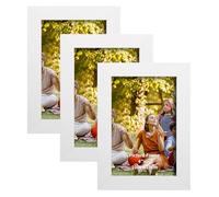 Hisdricus Lot de 3 Cadres Photo 10x15 cm - Cadre Puzzle - Cadres Photo Bois à Suspendre & à Poser - Encadrement Tableau - Cadres Blancs pour Photos, Images, Affiches & Dessins d'Enfants