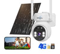 Hiseeu 3G/4G LTE Caméra Surveillance Solaire Extérieure sans Fil avec 64GB Carte SIM, 2K Super HD Pas de WiFi 100% sans Fil Caméra Extérieure, Vision Nocturne Couleur, Détection de Mouvement PIR IP66