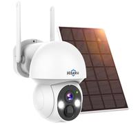 Hiseeu 4MP Caméra Surveillance WiFi Extérieure Solaire 100% sans Fil, 2K 2.4G&5G WiFi Caméra Extérieure Solaire, Vision Nocturne à Couleur, Détection de Mouvement, Alarme APP, Alexa Compatible Kit