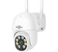 Hiseeu 5MP Caméra de Surveillance WiFi Extérieure, PTZ Caméra IP Vision Nocturne Couleur, Détection Humaine, Suivi Automatique 355° 90°, Audio Bidirectionnel, Compatible Alexa Carte SD Étanche IP66