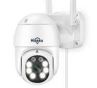 Hiseeu 5MP Caméra de Surveillance WiFi Extérieure, PTZ Caméra IP Vision Nocturne Couleur, Détection Humaine, Suivi Automatique 355° 90°, Audio Bidirectionnel, Compatible Alexa Carte SD Étanche IP66