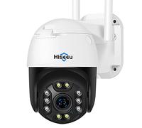 Hiseeu 【5X Zoom Optique】 2K PTZ Caméra Surveillance WiFi Exterieure,Vision Nocturne en Couleur, 3MP PTZ Caméra IP Suivi Automatique Pan 355° Tilt 90°,Détection de Humaine,Audio Bidirectionnel,IP66