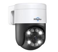 Hiseeu Caméra de sécurité extérieure à 360° avec vision nocturne en couleur, caméra PTZ 4K POE pour l'extérieur, caméra de vidéosurveillance filaire, détection de mouvement, audio bidirectionnel, vue