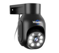 Hiseeu Caméra de sécurité extérieure sans fil 5 MP avec vision nocturne en couleur, caméra de sécurité panoramique à 360° avec suivi automatique, détection de mouvement PIR, audio bidirectionnel,