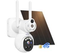 Hiseeu【Enregistrement 24/7+10400mAh 4G LTE Camera Surveillance Extérieure sans Fil 8W Pannello Solare,Double Objectif 2K PTZ Caméra Extérieure,Vision Nocturne Couleur,Détection PIR Carte SIM Incluse