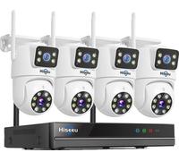 Hiseeu Kit de surveillance PTZ, 6MP double objectif, sans fil, 16CH NVR, 16CH NVR 4 CAS, Aucun, Prise UE