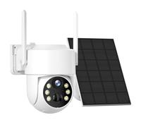Hiseeu WTD714 Caméra de sécurité sans fil 4MP avec panneau solaire, résolution 2K HD, détection de mouvement PIR, audio bidirectionnel, vision nocturne, Wi-Fi 2,4 GHz, étanchéité IP66