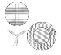 Hisencn Grille de cuisson et système de nettoyage pour barbecue Weber 22/22,5 cm One Touch Argent, Bar-B-B-B-Kettle, Master-Touch et One Touch pour barbecue à charbon Weber 8835, 7441, 7444