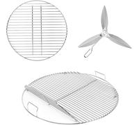 Hisencn Kit de grille de cuisson et système de nettoyage pour barbecues Weber 57 cm à charbon de bois, compatible avec One-Touch Silver, Bar-B-Kettle, Master-Touch, remplace 7436 7441 7444