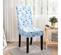 Hiseng 1/4/6/8/10 Pièces Housse de Chaise,Imprimé de Noël Chair Covers Extensible Housse de Chaise Salleà Manger Lavable, pour Maison Hôtel Restaurant Décor (Schneemann,4 Pieces)