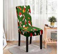 Hiseng 1/4/6/8/10 Pièces Housse de Chaise,Imprimé de Noël Chair Covers Extensible Housse de Chaise Salleà Manger Lavable, pour Maison Hôtel Restaurant Décor (Weihnachten,10 Pieces)