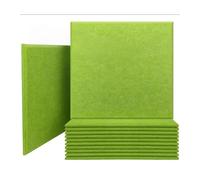 Hiseng 12 Pièces Tableau Liege Mural Auto-Adhésif, Couleur Unie Tableau Liege Adhesif Mural Autocollant Panneaux d'Insonorisation en Feutre pour Décoration Murale (Vert terre,30x30cm)