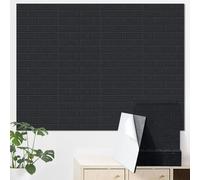 Hiseng 12 Pièces Tableau Liege Mural Auto-Adhésif, Tableau Liege Adhesif Mural Autocollant Panneaux d'Insonorisation en Feutre pour Décoration Murale (B108 Noir,30x30cm)