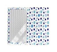 Hiseng 2 Pièces Drap Housse pour Lit Bébé Enfant Doux Draps Housses pour lit de Bébé et lit d'Enfant en Microfibre Protège Matelas Compatible pour Berceaux de Chevet (bulles bleues,51x85cm)