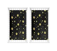 Hiseng 2 Pièces Drap Housse pour Lit Bébé Enfant Doux Draps Housses pour lit de Bébé et lit d'Enfant en Microfibre Protège Matelas Compatible pour Berceaux de Chevet (patte de chien 1,80x160cm)