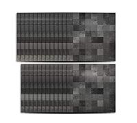 Hiseng 25 Pièces Marbre Adhésive Décorative à Carreaux pour Salle de Bains et Cuisine Stickers Carrelage, Noir Mosaïque Style Imperméables Auto-adhésifs 3D Décoration (Gris foncé,15x15cm)