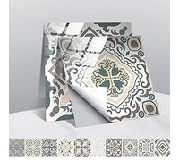 Hiseng 30 Pièces Stickers Muraux Autocollants pour Carrelage en Céramique et Marbre, Salle de Bains et Cuisine Sticker, Hiser Bohême Monaco Mosaïque Imperméables Décoration (Gris élégant,15x15cm)