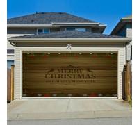 Hiseng 3D Bannière d'Noël, Rouge Grande Bannière Garage, Intérieur Extérieur Décoration Fête Fournitures pour Fond Photo, Maison, Jardin, Clôture Garage (Tableau Café,180x400cm)