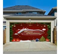 Hiseng 3D Bannière d'Noël, Rouge Grande Bannière Garage, Intérieur Extérieur Décoration Fête Fournitures pour Fond Photo, Maison, Jardin, Clôture Garage (Tableau Rouge,150x200cm)