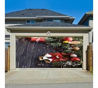 Hiseng 3D Bannière d'Noël, Rouge Grande Bannière Garage, Intérieur Extérieur Décoration Fête Fournitures pour Fond Photo, Maison, Jardin, Clôture Garage (Tableau noir,150x200cm)