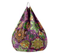 Hiseng 3D Housse Pouf Poire Vide, Housse de Pouf Poire sans Remplissage Poire pour Enfants Adultes Tissus Lavables pour Salon Chambre (Mandalas 1,100x120cm)