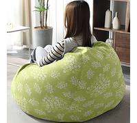 Hiseng 3D Housse Pouf Poire Vide S M L XL XXL, Housse de Pouf Poire sans Remplissage Poire pour Enfants Adultes Tissus Lavables pour Salon Chambre (Vert Moutarde,70x80cm)