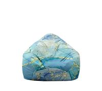 Hiseng 3D Marbre Housse Pouf Poire Vide S M L XL XXL, Housse de Pouf Poire sans Remplissage Poire pour Enfants Adultes Tissus Lavables pour Salon Chambre (Bleu,70x80cm)