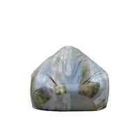 Hiseng Bohemia Housse Pouf Poire Vide S M L XL XXL, Housse de Pouf Poire sans Remplissage Poire pour Enfants Adultes Tissus Lavables pour Salon (Bleu-Gris,80x90cm)