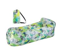 Hiseng Canapé Gonflable Camping Exterieur Imprimé Hamac Gonflable Fauteuil Gonflable Portable Gonflable Transat Gonflable pour Voyager Jardin Randonnée Parties de Piscine Plage (Feuille,220x70cm)