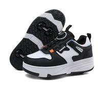 Hiseng Chaussure Roller Fille 31-40EU, Basket Roller pour Enfan Chaussure a Roulette Garcon Chaussure a Roulette Fille Garçons Chaussures Roller Roues Basket a Roulette Adolescents pour Extérieur